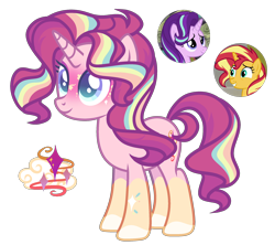 Size: 2406x2133 | Tagged: safe, artist:anno酱w, oc, oc only, pony, unicorn, adoptable, base used, body markings, cutie mark, facial markings, horn, magical lesbian spawn, offspring, parent:starlight glimmer, parent:sunset shimmer, rainbow, simple background, solo, transparent background