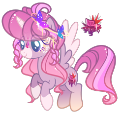 Size: 2086x1924 | Tagged: safe, artist:anno酱w, oc, oc only, alicorn, butterfly, pony, adoptable, ahoge, base used, body markings, cutie mark, facial markings, flying, gem, gemstones, halo, magical lesbian spawn, offspring, parent:fluttershy, parent:twilight sparkle, pearl, simple background, solo, transparent background