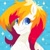 Size: 750x750 | Tagged: safe, artist:talimingi, oc, oc only, oc:hotfix, pegasus, pony, abstract background, bust, commission, lineless, looking at you, male, smiling, smiling at you, solo, stallion