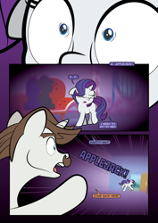 Size: 1920x2715 | Tagged: safe, artist:alexdti, hondo flanks, rarity, pony, unicorn, comic:how we met, g4, comic, female, filly, filly rarity, horn, younger