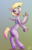 Size: 1459x2280 | Tagged: safe, artist:jitterbugjive, part of a set, derpy hooves, oc, oc:dotty, pegasus, pony, rabbit, g4, animal, bipedal, character to character, female, furry, furry oc, furry to pony, gradient background, looking back, solo, surprised, transformation, transformation sequence