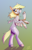 Size: 1459x2280 | Tagged: safe, artist:jitterbugjive, part of a set, derpy hooves, oc, oc:dotty, pegasus, pony, rabbit, g4, animal, bipedal, character to character, female, furry, furry oc, furry to pony, gradient background, looking back, open mouth, open smile, smiling, solo, transformation, transformation sequence