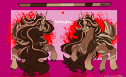 Size: 2326x1416 | Tagged: safe, artist:legendaryshadee, oc, oc:natasha, pony, unicorn, female, horn, mare, reference sheet, solo