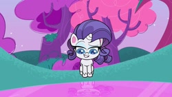 Size: 1920x1080 | Tagged: safe, screencap, rarity, pony, unicorn, a camping we will go, g4, g4.5, my little pony: pony life, female, horn, outdoors, reflection, solo