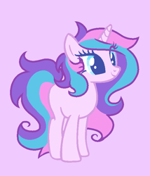 Size: 600x700 | Tagged: safe, anonymous artist, star dreams, pony, unicorn, g4, horn, offspring, parent:princess celestia, purple background, simple background, solo, three toned mane