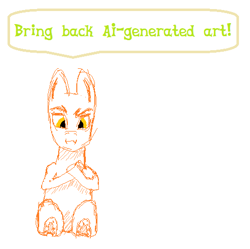 Size: 498x496 | Tagged: safe, oc, oc only, pony, derpibooru, crossed arms, english, meta, paint, simple background, sitting, solo, text, unamused