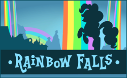 Size: 844x520 | Tagged: safe, pinkie pie, earth pony, pony, g4, my little pony: friendship is magic, rainbow falls, my little pony: celebration, postcard, text