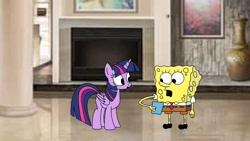 Size: 1280x720 | Tagged: safe, artist:abjudisch2002, twilight sparkle, g4, crossover, spongebob squarepants, spongebob squarepants (character)