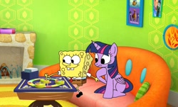 Size: 992x601 | Tagged: safe, artist:abjudisch2002, twilight sparkle, alicorn, g4, board game, crossover, spongebob squarepants, spongebob squarepants (character), twilight sparkle (alicorn)