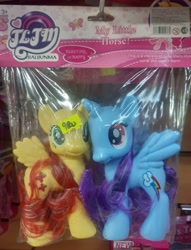 Size: 2592x3394 | Tagged: safe, fluttershy, rainbow dash, pegasus, g4, bootleg, female, jialijunma, my little horse, toy