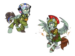 Size: 1080x810 | Tagged: safe, artist:magneteroo, pegasus, pony, undead, zombie, zombie pony, clothes, flight suit, gladiator, male, plants vs zombies, ponified, stallion