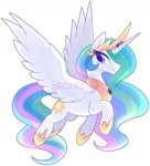 Size: 993x1098 | Tagged: safe, artist:scarlet-spectrum, princess celestia, alicorn, pony, g4, female, jewelry, mare, simple background, smiling, solo