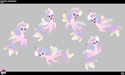 Size: 4396x2658 | Tagged: safe, destiny (g5), seapony (g4), g5, my little pony: tell your tale, official, .ai available, .psd available, .svg available, behind the scenes, bioluminescent, concept art, cute, des-dorable, dorsal fin, female, fin, fin ears, fin wings, fins, fish tail, flowing mane, flowing tail, looking at you, scales, sea pony (g5), smiling, smiling at you, solo, swimming, tail, vector, wings