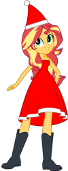 Size: 1418x3557 | Tagged: safe, artist:cartoonmasterv3, sunset shimmer, human, equestria girls, g4, advent calendar, christmas, christmas 2024, clothes, costume, hat, holiday, santa claus, santa costume, santa hat, solo