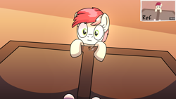 Size: 3840x2160 | Tagged: safe, artist:yourboimario, roseluck, earth pony, pony, your little cat 3, g4, :|, behaving like a cat, closet, female, looking at you, mare, peeking, rosepet, solo