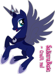 Size: 3925x5284 | Tagged: source needed, useless source url, safe, artist:sakurastageani, princess luna, alicorn, pony, g4, base, simple background, solo, transparent background