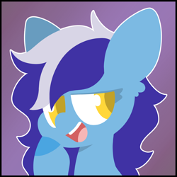 Size: 4500x4500 | Tagged: safe, artist:moonydusk, oc, oc only, pony, bust, female, mare, open mouth, open smile, portrait, simple background, smiling, solo