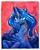 Size: 2963x3707 | Tagged: safe, artist:jsunlight, princess luna, alicorn, pony, g4, chest fluff, ethereal mane, looking at you, painting, partially open wings, passepartout, royalty, signature, slit pupils, solo, starry mane, traditional art, watercolor painting, wings