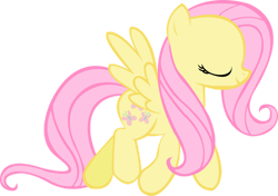 Size: 900x632 | Tagged: safe, artist:leslers, fluttershy, pegasus, pony, g4, eyes closed, female, mare, simple background, solo, transparent background, vector