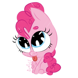 Size: 828x828 | Tagged: safe, artist:chikinnooget, pinkie pie, earth pony, pony, g4, female, mare, simple background, stomach growl, stomach noise, transparent background