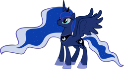 Size: 2000x1121 | Tagged: safe, artist:kalleflaxx, princess luna, alicorn, pony, g4, .svg available, female, high res, mare, simple background, solo, spread wings, transparent background, vector, wings