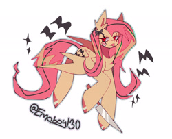 Size: 2048x1662 | Tagged: safe, artist:emoboy130, fluttershy, bat pony, pegasus, pony, g4, bandage, bat ponified, bow, cute, female, flutterbat, hoof polish, knife, mare, race swap, shyabates, shyabetes, tongue out, weapon