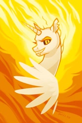 Size: 927x1394 | Tagged: safe, artist:dany-the-hell-fox, daybreaker, alicorn, pony, g4, bust, evil smile, fangs, portrait, smiling, solo