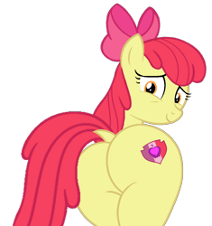 Size: 1106x1175 | Tagged: safe, artist:shieldwingarmorofgod, apple bloom, g4, apple bloom's bow, bow, butt, cutie mark, female, flank, hair bow, older, older apple bloom, simple background, smiling, transparent background, vector