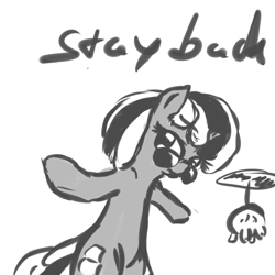 Size: 1024x1024 | Tagged: artist needed, source needed, safe, oc, oc only, oc:badluck dice, pony, unicorn, bipedal, english, female, glasses, horn, lineart, mare, prpg, simple background, text, unicorn oc, white background