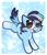 Size: 1300x1500 | Tagged: safe, artist:saveraedae, earth pony, pony, abstract background, bluey, brown eyes, coat markings, cute, female, filly, foal, halftone, jumping, light blue background, looking at you, passepartout, ponified, simple background, socks (coat markings), solo, splatter