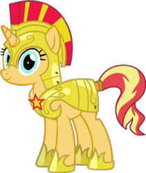 Size: 684x809 | Tagged: safe, artist:nickisfun, sunset shimmer, pony, unicorn, g4, female, guardsmare, horn, mare, royal guard, simple background, solo, transparent background