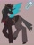 Size: 2250x3000 | Tagged: safe, artist:moonstone/ace, oc, oc:hokt, changeling, equestria at war mod, changeling oc, clothes, detective, fedora, hat, holster, levitation, magic, magnifying glass, necktie, telekinesis, wings