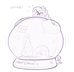 Size: 1397x1375 | Tagged: safe, artist:secretgoombaman12345, diamond tiara, earth pony, object pony, original species, pony, g4, christmas, christmas tree, chubby, chubby cheeks, chubby diamond, eyelashes, fat, female, fireplace, forced smile, holiday, immobile, inflation, jewelry, morbidly obese, obese, objectification, older, older diamond tiara, ponified, sketch, smiling, snow, snow globe, solo, solo female, spherical inflation, tail, text, tiara, translucent belly, transparent belly, transparent flesh, tree