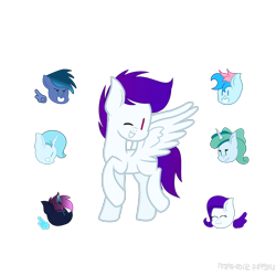 Size: 4000x4000 | Tagged: safe, artist:ramixe dash, oc, oc only, oc:blue chewings, oc:crystal heart g5, oc:lightning stars, oc:navy soarblaze, oc:osiris eclipse, oc:prixy, oc:violet sparkle, earth pony, pegasus, pony, unicorn, g4, g5, base used, female, g5 to g4, generation leap, horn, mare, simple background, transparent background