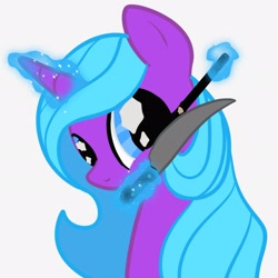 Size: 2048x2048 | Tagged: safe, radiant hope, pony, unicorn, g4, horn, knife, makeup