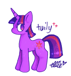 Size: 1536x1636 | Tagged: safe, artist:smile-files, twilight sparkle, pony, unicorn, g4, alternate name, female, horn, mare, side view, simple background, solo, unicorn twilight, white background