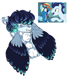 Size: 1280x1440 | Tagged: safe, artist:malinraf1615, oc, oc only, pegasus, pony, g4, adoptable, offspring, parent:rainbow dash, parent:soarin', parents:soarindash, screencap reference, simple background, solo, transparent background