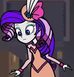 Size: 1097x1148 | Tagged: safe, artist:dragonkingamn, edit, edited screencap, screencap, equestria girls, g4, my little pony equestria girls: choose your own ending, rarity investigates: the case of the bedazzled boot, rarity investigates: the case of the bedazzled boot: trixie, :|, clothes, cufflinks, diamond, dress, feather, hat, long dress, long skirt, long sleeves, looking down, pillbox hat, skirt