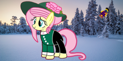 Size: 6912x3456 | Tagged: safe, fluttershy, pegasus, pony, g4, anti-hero, anti-hero arin, arin, beautiful, clothes, cute, happy holidays, hiding, miss western fluttershy, shyabetes, snow, snowfall, western