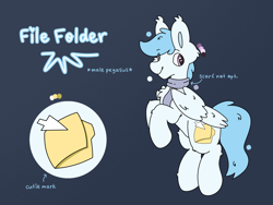 Size: 2048x1536 | Tagged: safe, artist:starbite444, oc, oc:file folder, pegasus, clothes, cutie mark, male, reference sheet, scarf, simple background, solo, stallion