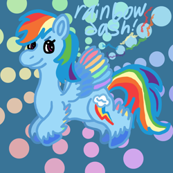 Size: 1000x1000 | Tagged: safe, artist:mintwhistle, rainbow dash, pegasus, pony, g4, abstract background, colored hooves, colored wings, confident, feathered fetlocks, female, flying, lightning, looking back, mare, medibang paint, multicolored hair, multicolored wings, rainbow dash day, rainbow hair, rainbow tail, smiling, solo, spread wings, tail, unshorn fetlocks, wings