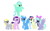 Size: 2000x1232 | Tagged: safe, artist:princessstar022, bon bon, derpy hooves, flitter, lyra heartstrings, skyra, starlight glimmer, sweetie drops, trixie, alicorn, earth pony, pegasus, pony, unicorn, g4, alicornified, alternate mane six, alternate universe, base used, bow, earth pony derpy, earth pony derpy hooves, female, group, mare, pegasus lyra, race swap, simple background, trixiecorn, white background