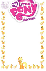 Size: 500x768 | Tagged: safe, idw, official comic, applejack, earth pony, pony, g4, my little pony micro-series, official, comic cover, cover, female, mare, my little pony logo