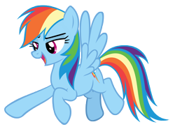 Size: 9566x7070 | Tagged: safe, artist:andoanimalia, rainbow dash, pegasus, pony, every little thing she does, g4, female, flying, mare, simple background, solo, transparent background, vector