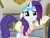 Size: 831x637 | Tagged: safe, screencap, rarity, pony, unicorn, friendship university, g4, season 8, alternate hairstyle, backwards ballcap, baseball cap, cap, clothes, cropped, cute, disguise, female, hat, mare, plainity, raised hoof, raribetes, smiling