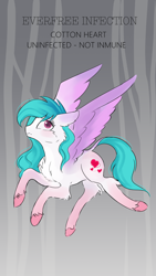 Size: 1080x1920 | Tagged: safe, artist:cottonheart05, oc, oc:cotton heart, pegasus, pony, alternate universe, everfree forest, solo