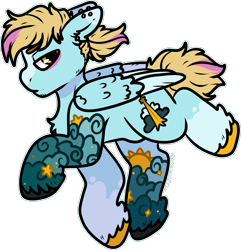 Size: 1543x1598 | Tagged: safe, artist:sexygoatgod, oc, oc only, oc:cosmic zeppelin, pegasus, pony, ear piercing, male, piercing, simple background, solo, tattoo, transparent background, unshorn fetlocks