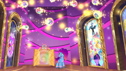 Size: 3072x1727 | Tagged: safe, screencap, applejack, fluttershy, misty brightdawn, nightmare moon, pinkie pie, princess cadance, rainbow dash, rarity, shining armor, twilight sparkle, alicorn, butterfly, earth pony, pegasus, pony, unicorn, g5, misty-rious new room, my little pony: tell your tale, spoiler:g5, spoiler:my little pony: tell your tale, spoiler:tyts02e05, element of generosity, element of honesty, element of kindness, element of laughter, element of loyalty, element of magic, elements of harmony, eyes closed, female, flying, male, mane six, mare, open mouth, rebirth misty, smiling, solo focus, spread wings, stallion, starry eyes, unicorn twilight, wingding eyes, wings