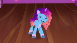 Size: 3072x1727 | Tagged: safe, screencap, misty brightdawn, pony, unicorn, g5, misty-rious new room, my little pony: tell your tale, spoiler:g5, spoiler:my little pony: tell your tale, spoiler:tyts02e05, cute, eyes closed, female, mare, mistybetes, open mouth, rebirth misty, solo