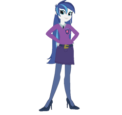 Size: 690x648 | Tagged: safe, artist:anyahmed1, equestria girls, g4, adult, alumna gleaming shield, base used, clothes, cutie mark on clothes, denim, denim skirt, equestria guys, eyeshadow, female, gleaming shield, high heels, lipstick, long hair, makeup, necktie, rule 63, shirt, shoes, simple background, skirt, smiling, solo, stockings, sweater vest, thigh highs, transparent background